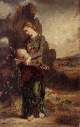 Gustave Moreau Thracian Girl Carrying the Head of Orpheus on His Lyre oil painting